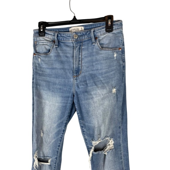 Abercrombie & Fitch High Rise Super Skinny Ankle Jeans 28 | Distressed Raw Hem - Picture 3 of 7